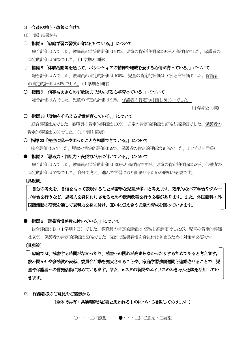 １２月保護者用　学校評価結果について2025.pdfの2ページ目のサムネイル